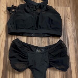 Pole Outfit Black Two-Piece Set